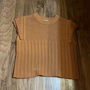 Burnt Orange, Thick, Knitted- like, T-shirt